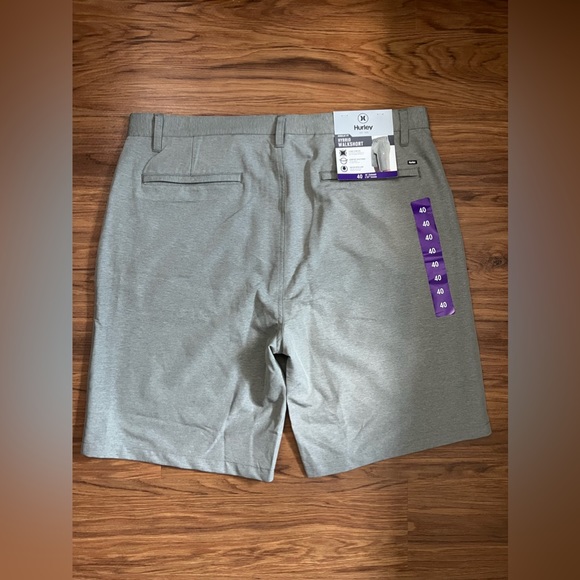NWT Hurley Men’s Hybrid Walk Shorts Light Green Water Repel 4 Way Stretch Sz 40 - Picture 2 of 6
